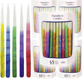 Multicolored Striped Hanukkah Candles Pack of 5 - 45 Count Set