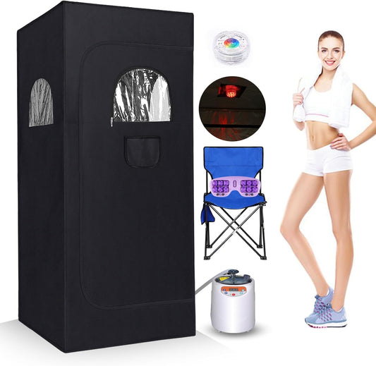 Portable Sauna Spa Set with Steam, Massager & RGB Light