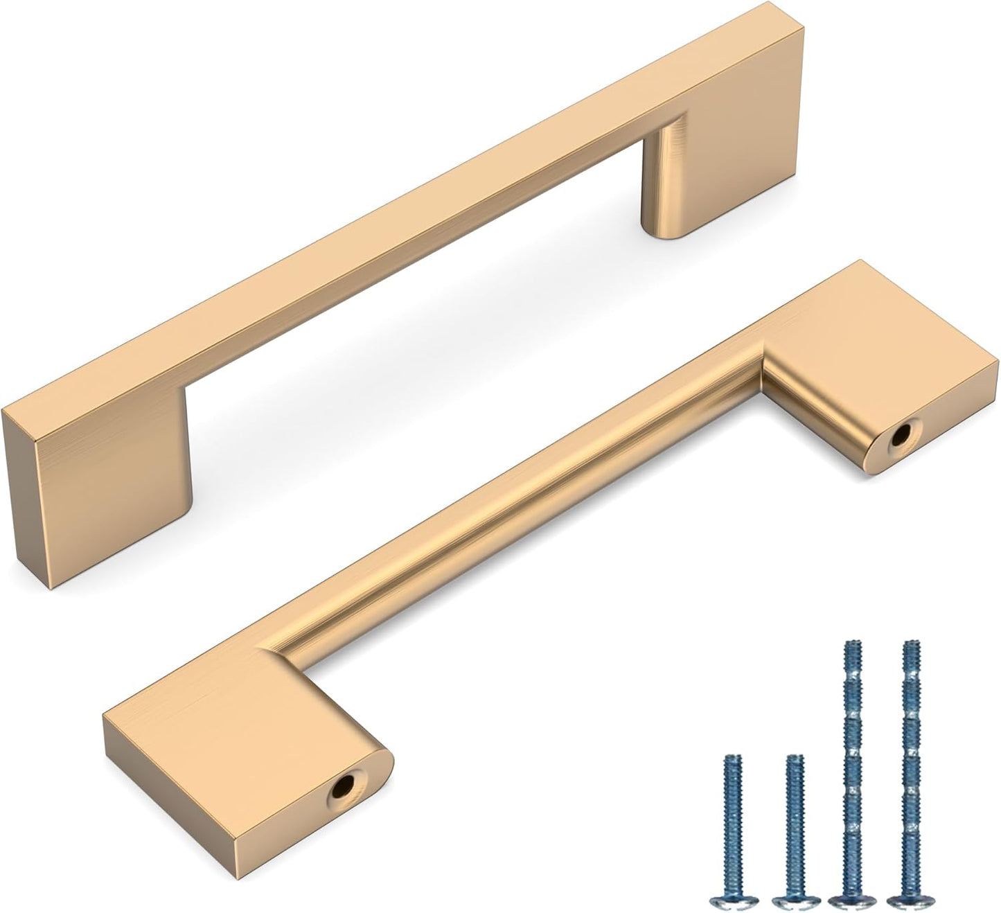 10 Pack 3.75 Inch Kitchen Cabinet Handles in Champagne Bronze