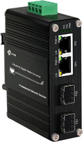 Mini Industrial Gigabit PoE Media Converter - Hardened Din Rail Mount