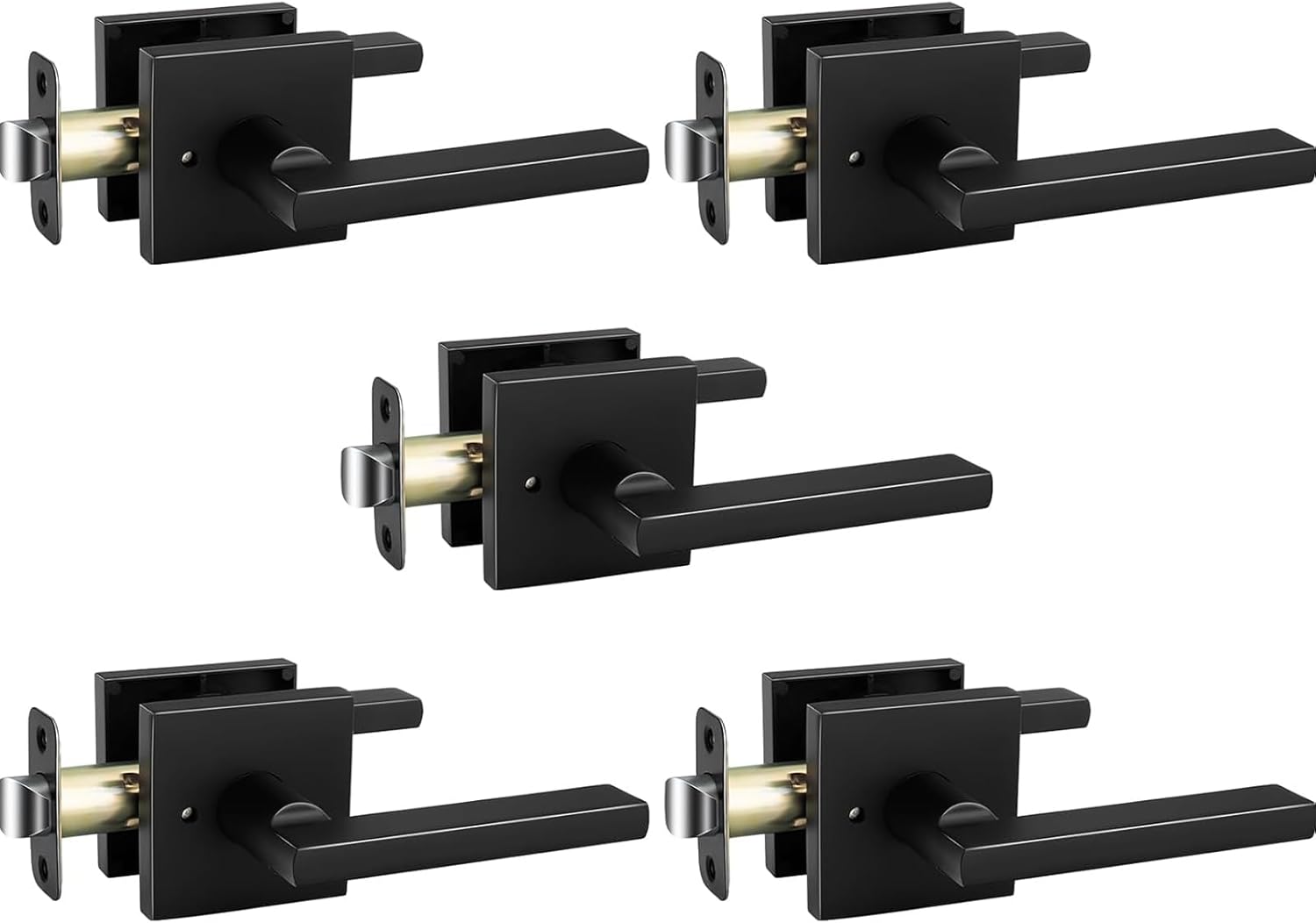Matte Black Door Handles for Privacy - Durable Zinc Alloy Design