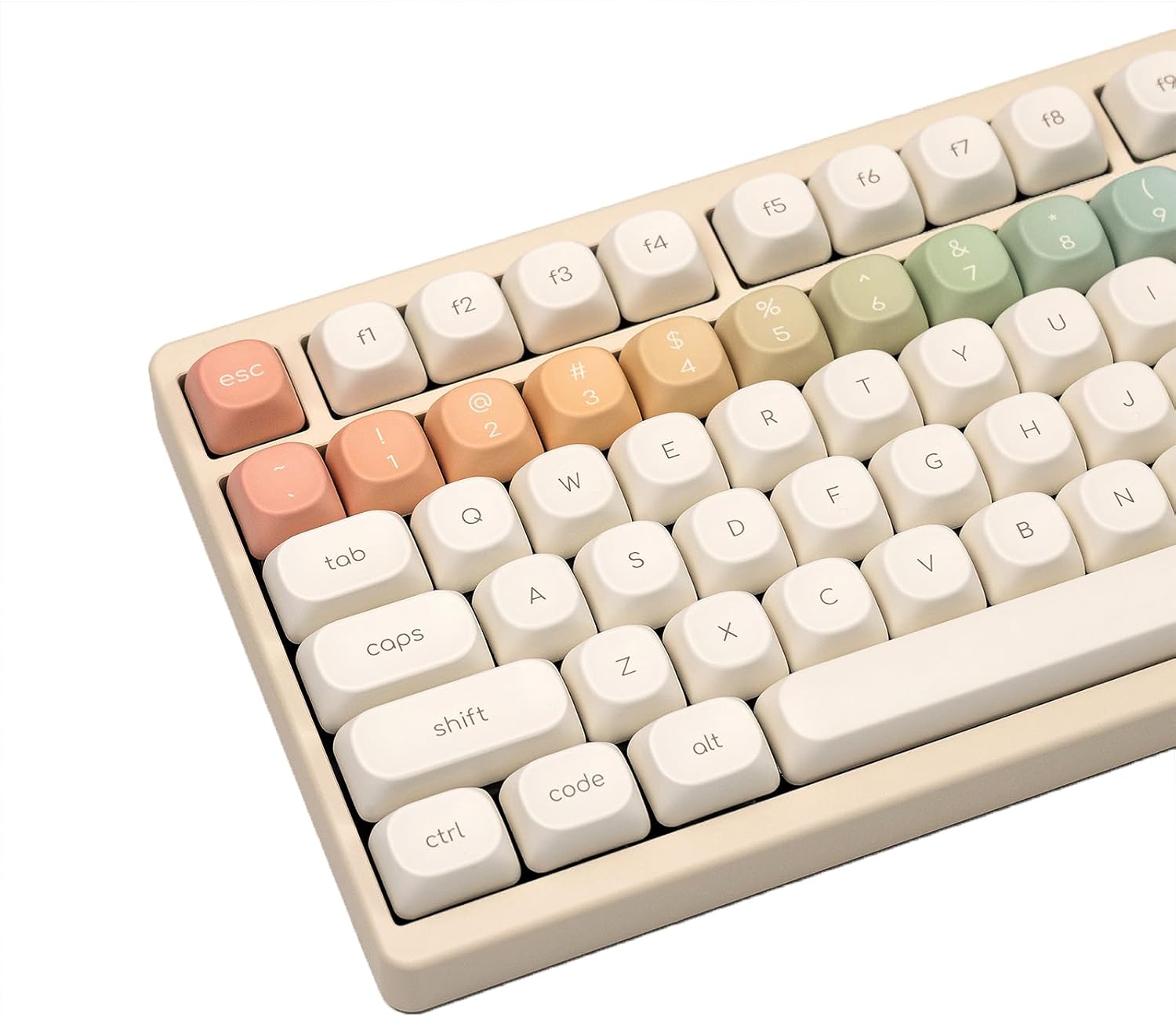 MOA Profile Keycaps - Rainbow PBT Minimalist White Keycap Set