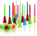 50 Rubber Cushion Top Plastic Golf Tees - Enhanced Stability!
