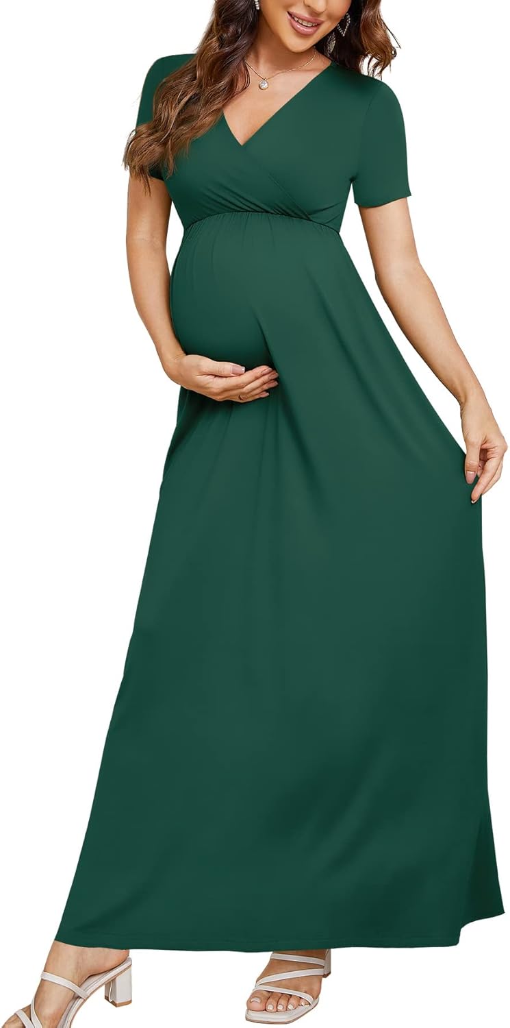 Xpenyo Maternity Maxi Dress for Baby Shower and Daily Wear