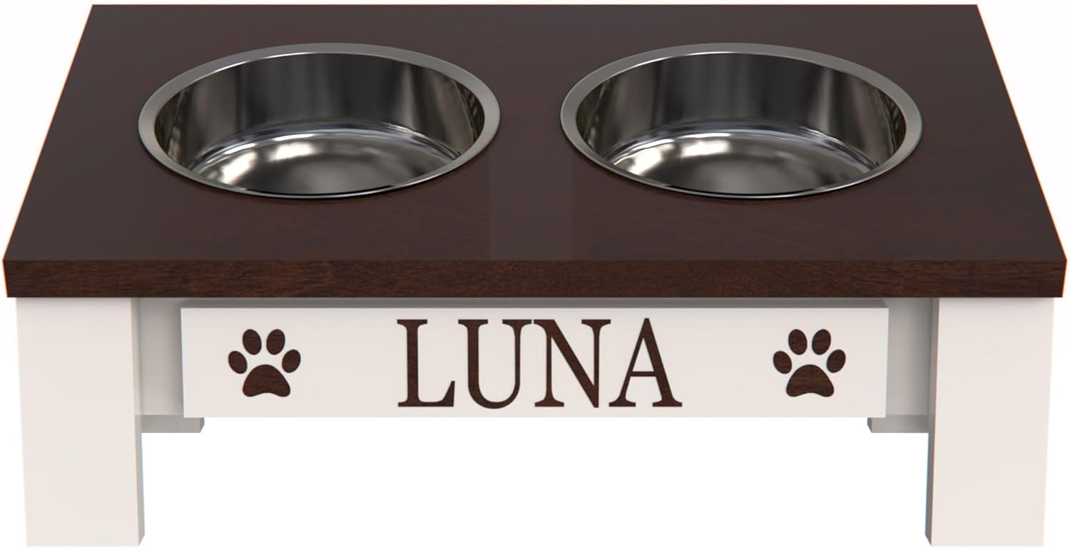 GrooveThis Woodshop Classic Pet Feeder for Small Dogs & Cats