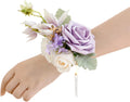 Ling's Moment 6pcs Wedding Wrist Corsage Lilac Lavender Purple