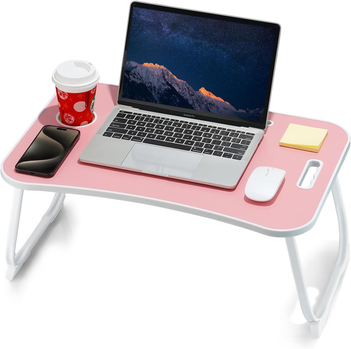 Portable Pink Laptop Bed Desk - Work & Dine Anywhere!