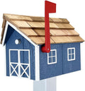 Peaceful Classics Amish Cedar Roof Wooden Mailbox for Outdoors
