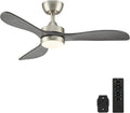 42 in Wood Ceiling Fan with Light and Remote - Nickel Finish