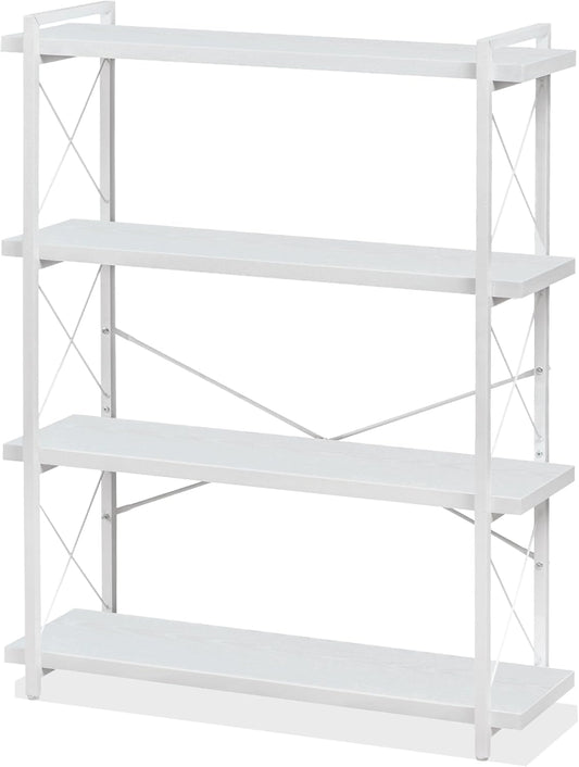HCHQHS 4-Tier Industrial Bookcase for Stylish Home Decor