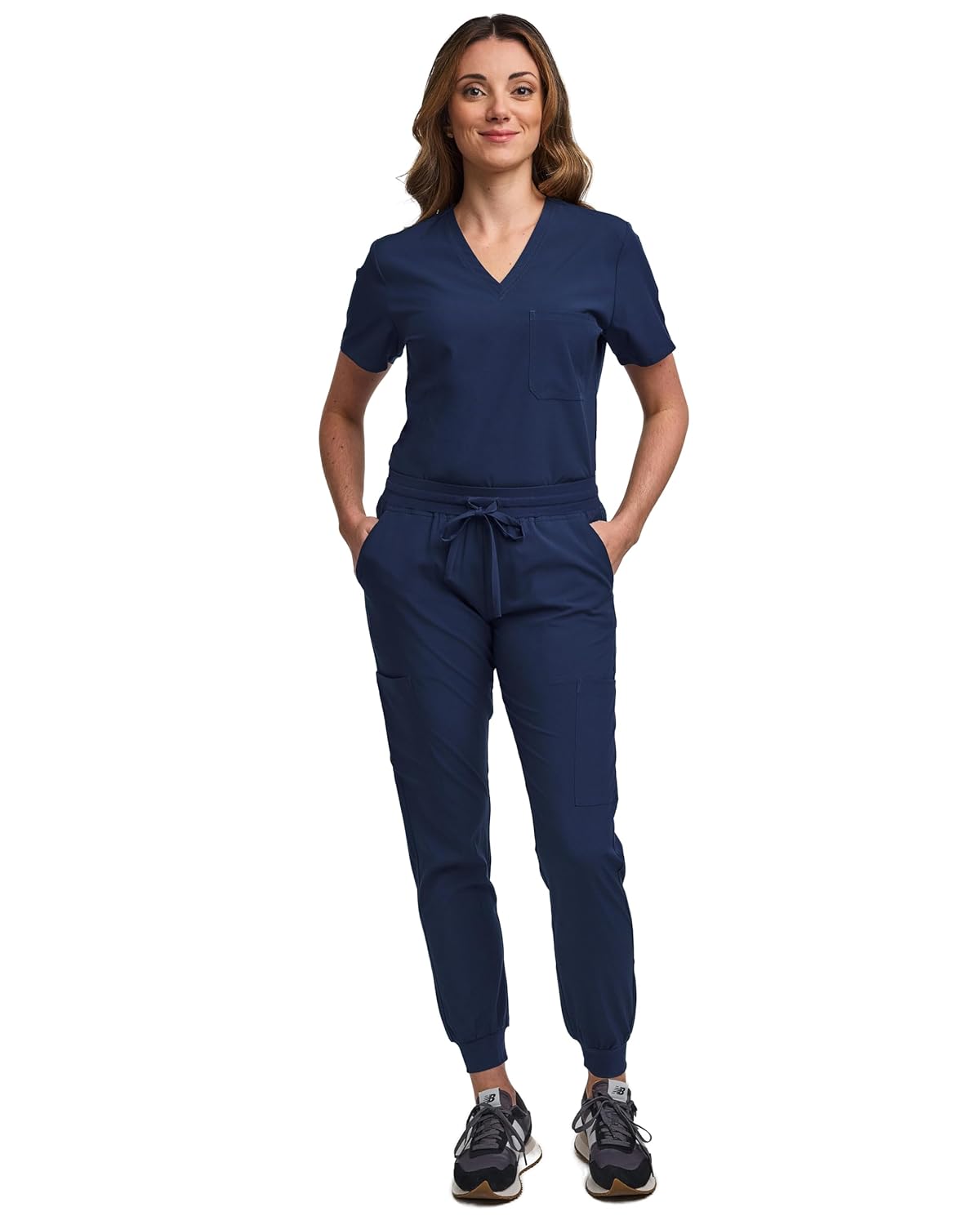 Green Town Scrubs for Women - Jogger Pant and V-Neck Top Set