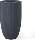 24 in Tall Round Concrete Planter - Modern Indoor Outdoor Pot