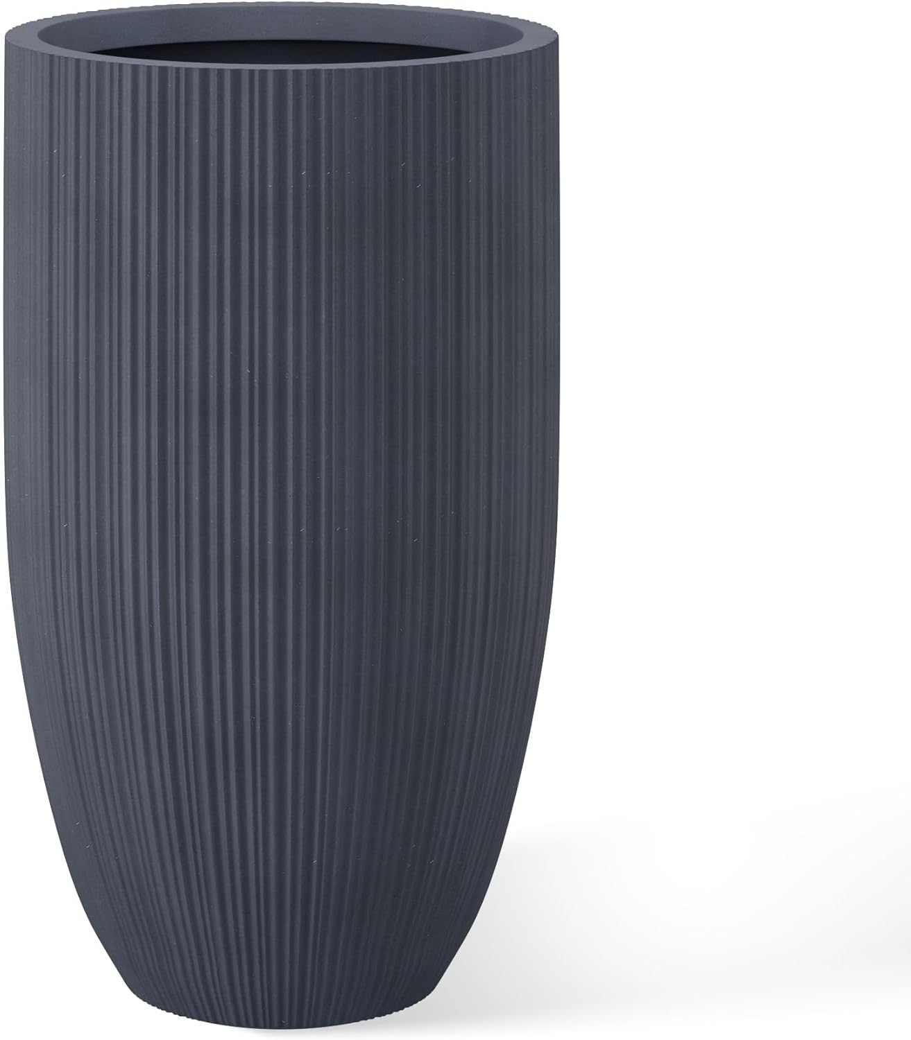 Kante 24 Inch Tall Round Concrete Planter for Indoor Outdoor Use