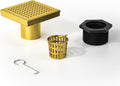 Square Shower Drain 4in 304 Stainless Steel Brushed Gold - Durable