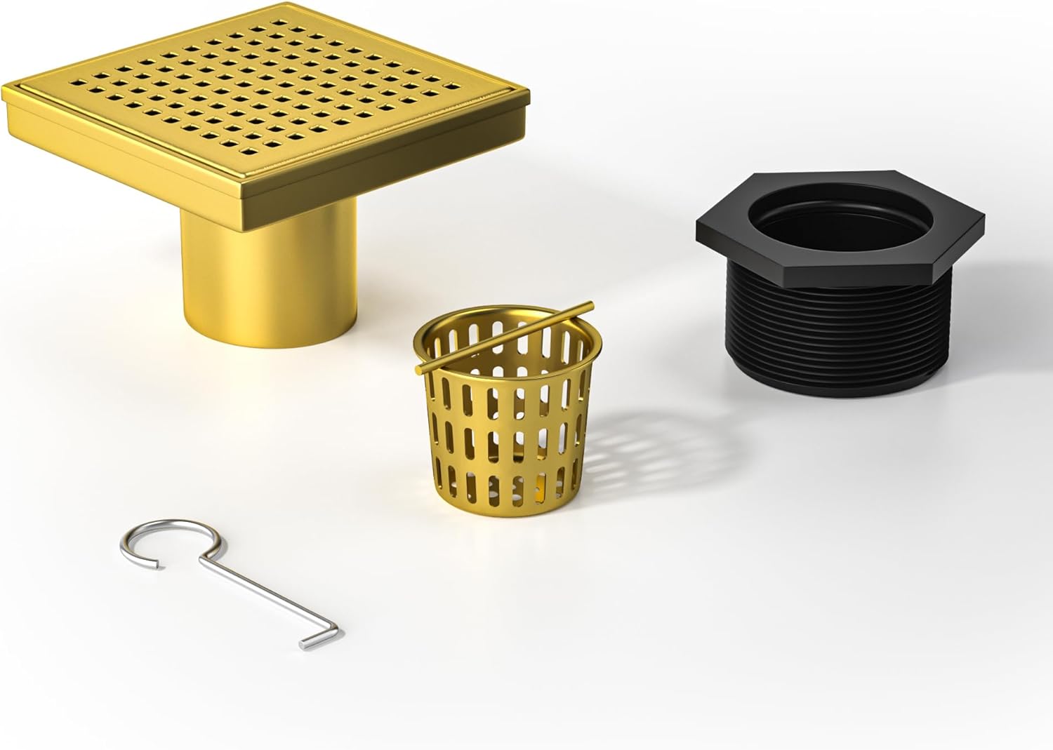 Square Shower Drain 4 Inch, Durable Stainless Steel Floor Drain
