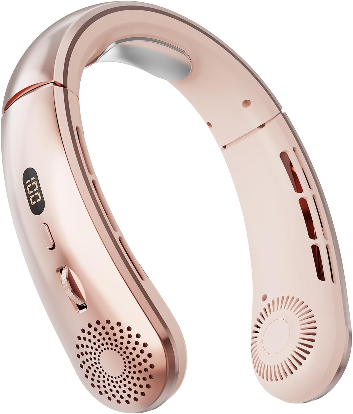 Hands-Free Portable Neck Fan - Adjustable Speeds, Quiet Wear - Pink