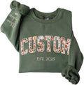 Personalized Floral Applique Embroidered Grandma Sweatshirt - Custom