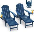 GreenVines Adirondack Chairs with Ottoman Set for Outdoor Relaxation