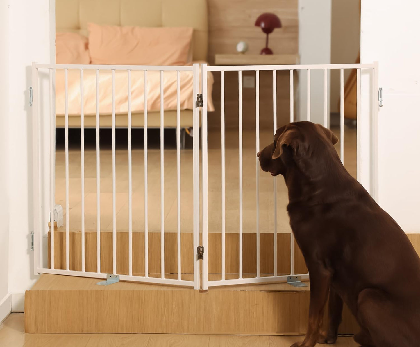 No Pawblems Free Standing Dog Gate with Door for Indoor Use