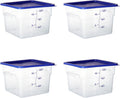 4 Pack Clear Food Storage Containers with Lids and Handles - Airtight