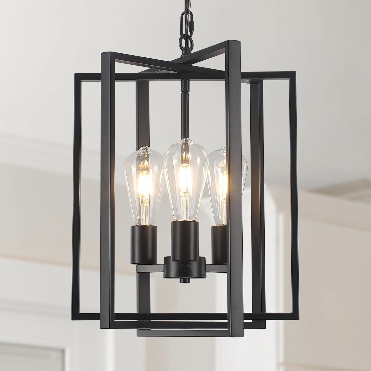 Black Farmhouse Modern Chandelier Light Fixture for Dining Room