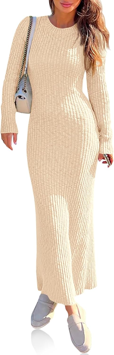 Wenrine Womens Sweater Maxi Dress for Chic Fall Fashion