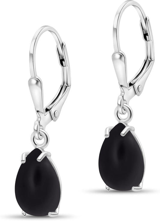 925 Sterling Silver Gemstone Teardrop Earrings for Women Gift