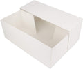 White Rectangular Cake Box 14.5 in x 5 in x 3 in - Clear Scalloped