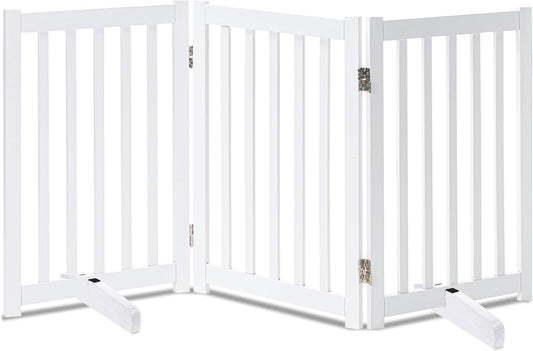 LZRS Solid Hardwood Freestanding Pet Gate for Indoor Use