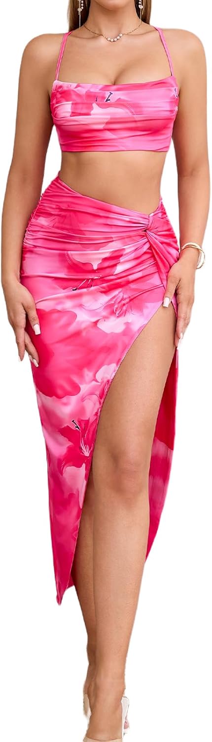 XinFSh Women's Two Piece Skirt Sets for Summer Beach Nights