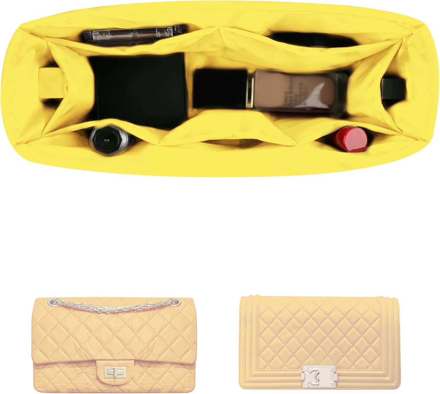 Purse Insert for Chanel Le-boy Bags - Satin Organizer Shaper