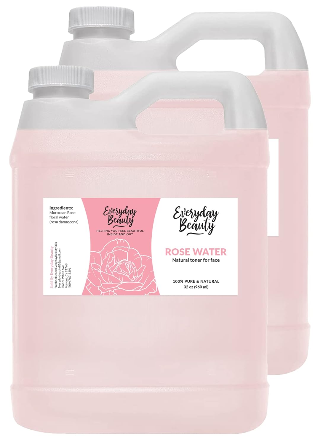Rose Water Facial Toner Bulk - Everyday Beauty 64oz