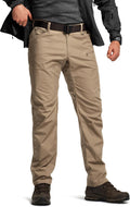 CQR Men's Flex Stretch Tactical Pants for Outdoor Work - Ripstop