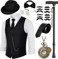 1920s Mens Costume Accessories Set - Complete Roaring 20s Look Package