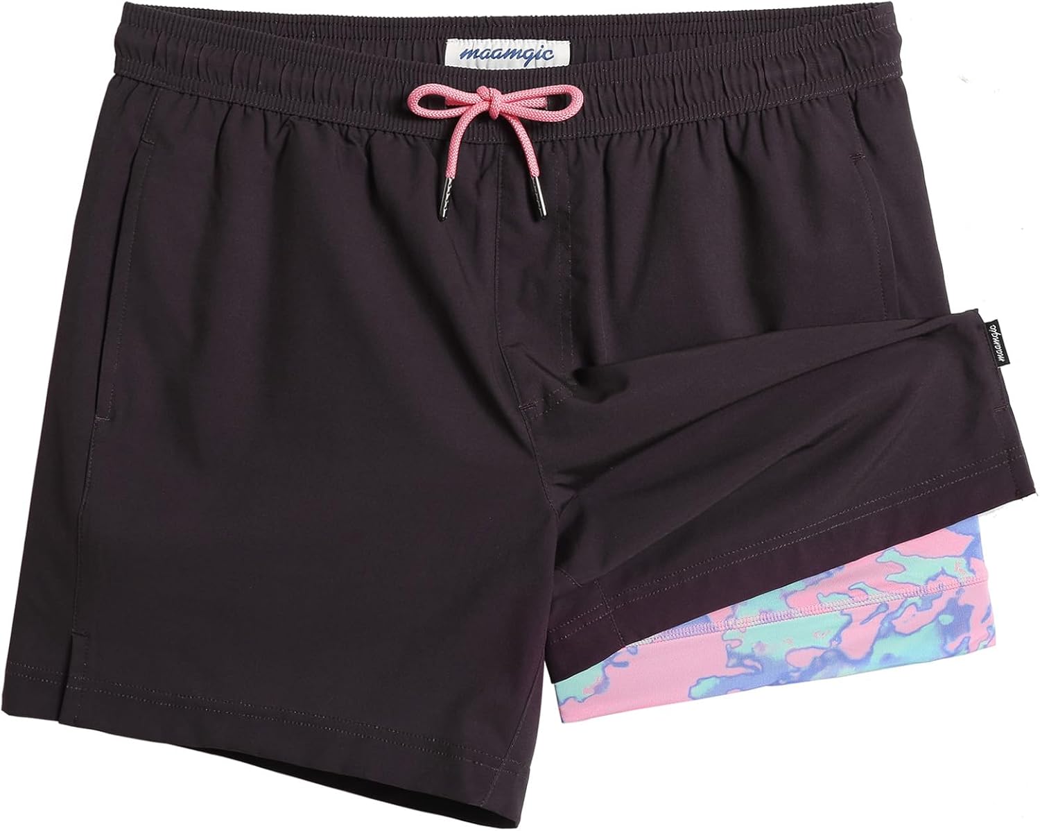 maamgic Mens 5 Inch Stretch Swimming Shorts for Beach Fun