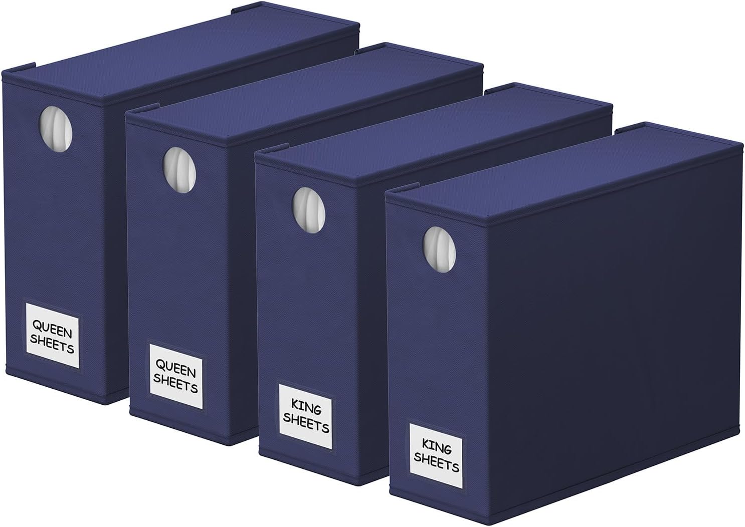 SpaceAid Bed Sheet Organizers 4 Pack for Linen Closet Storage