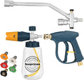 Sooprinse Pressure Washer Foam Cannon with Short Gun and Nozzles