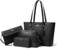 Women Tote Satchel 4pcs Synthetic Leather Purse Set - Spacious
