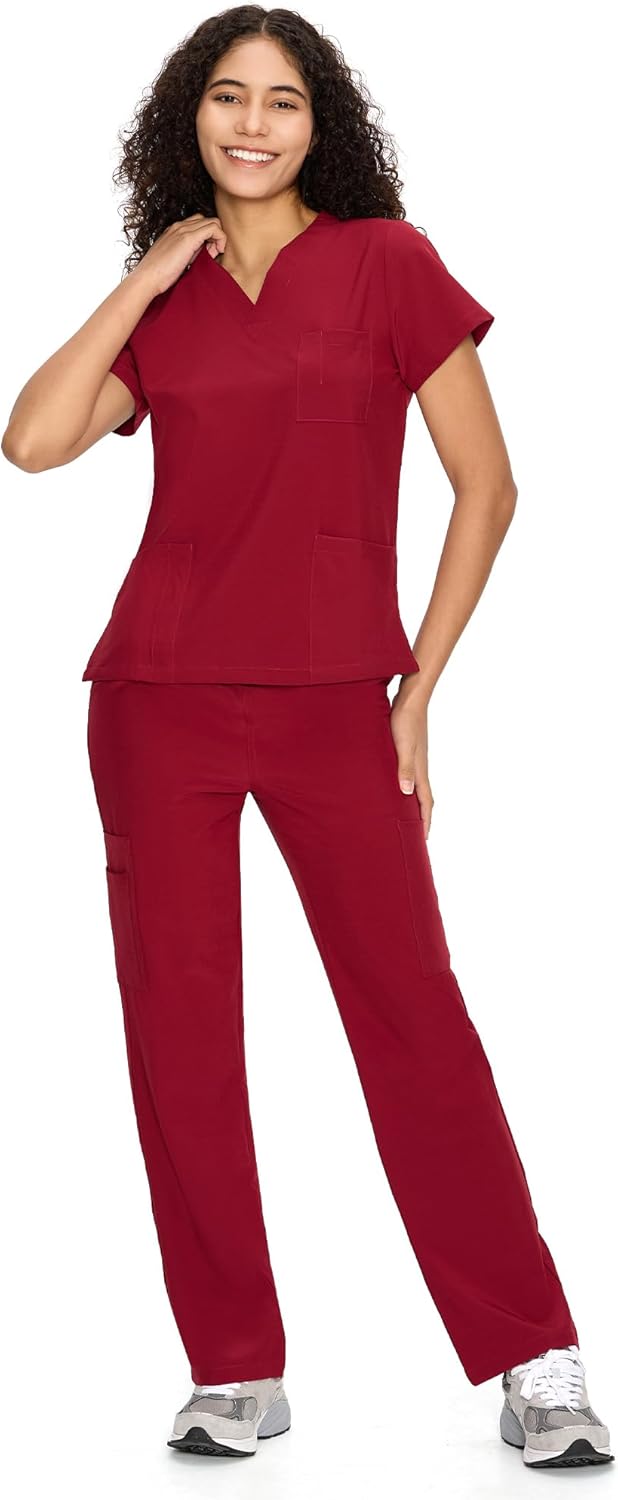 COZYFIT Scrubs for Women Set with 9 Pockets for Comfort