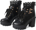 Goth Boots Chunky Heel Boot For Women Ankle Combat Booties - Punk
