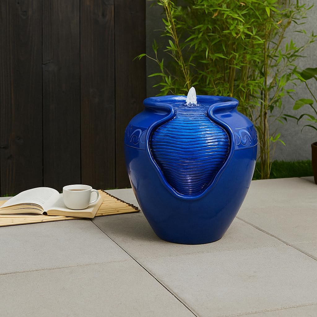 Elegant Outdoor Water Fountain with LED Lights for Relaxation