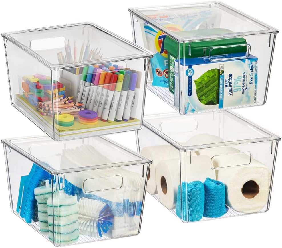 ClearSpace X-Large Plastic Storage Bins with Lids for Home Use