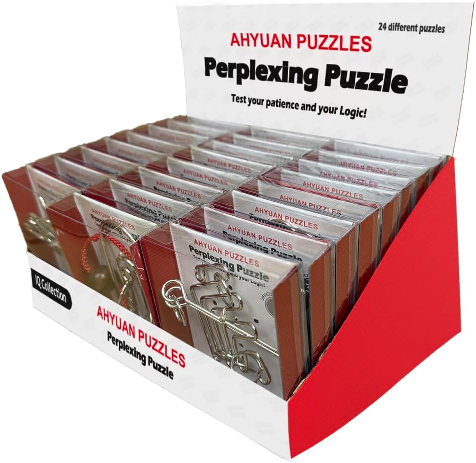 Assorted Metal Puzzle 24 Pack IQ Wire Puzzles for All Ages