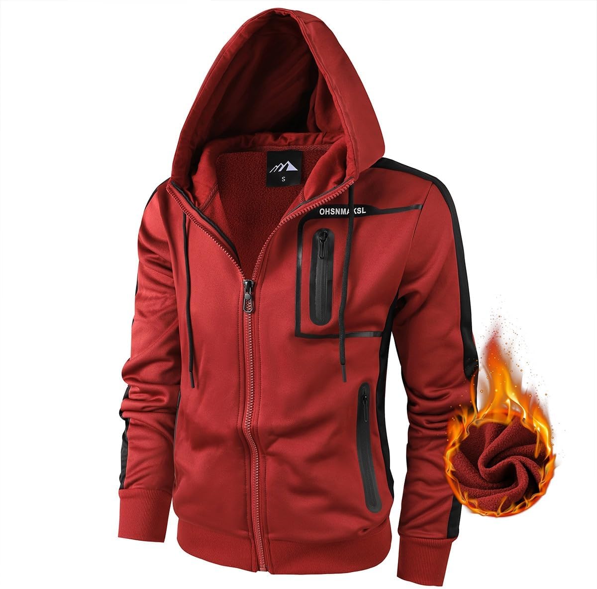OHSNMAKSL Hoodies for Men - Warm Fleece Jacket for Winter