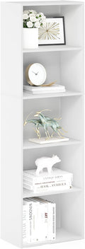 Furinno LUDER 5-Tier Book Shelf - Slim Vertical Storage Solution