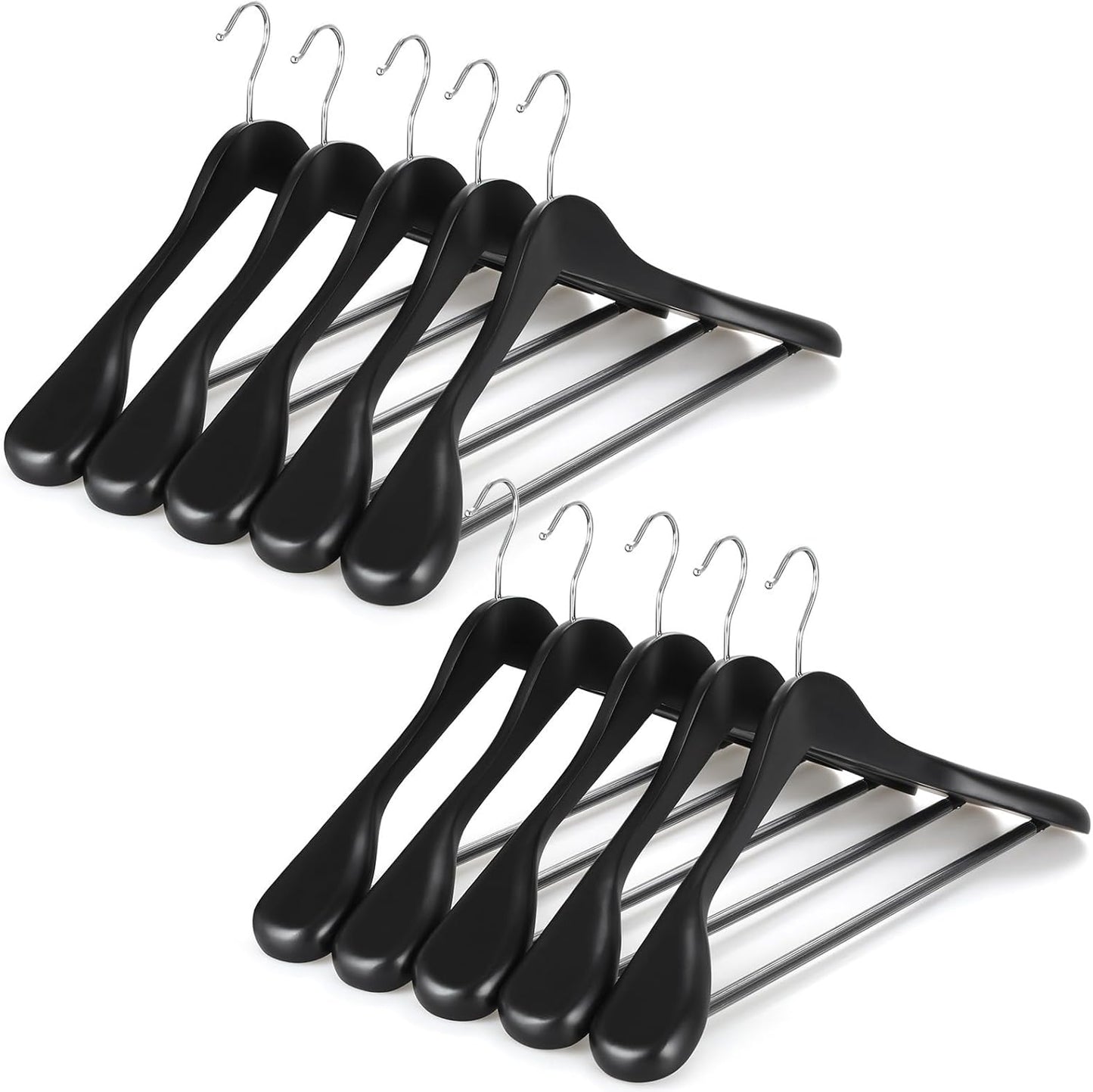 TOPIA HANGER Wide Shoulder Wooden Hangers for Elegant Closets