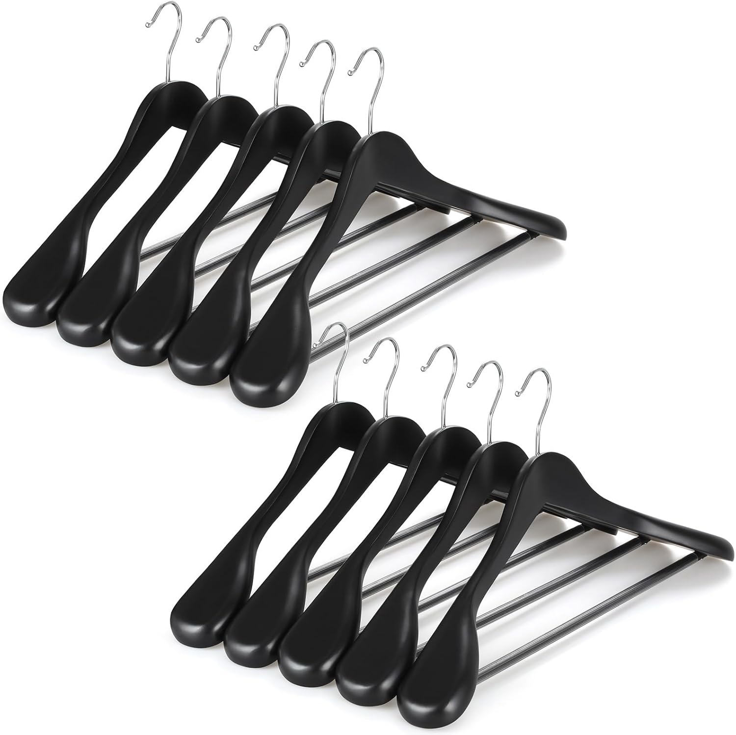 TOPIA HANGER Wide Shoulder Wooden Hangers for Elegant Closets