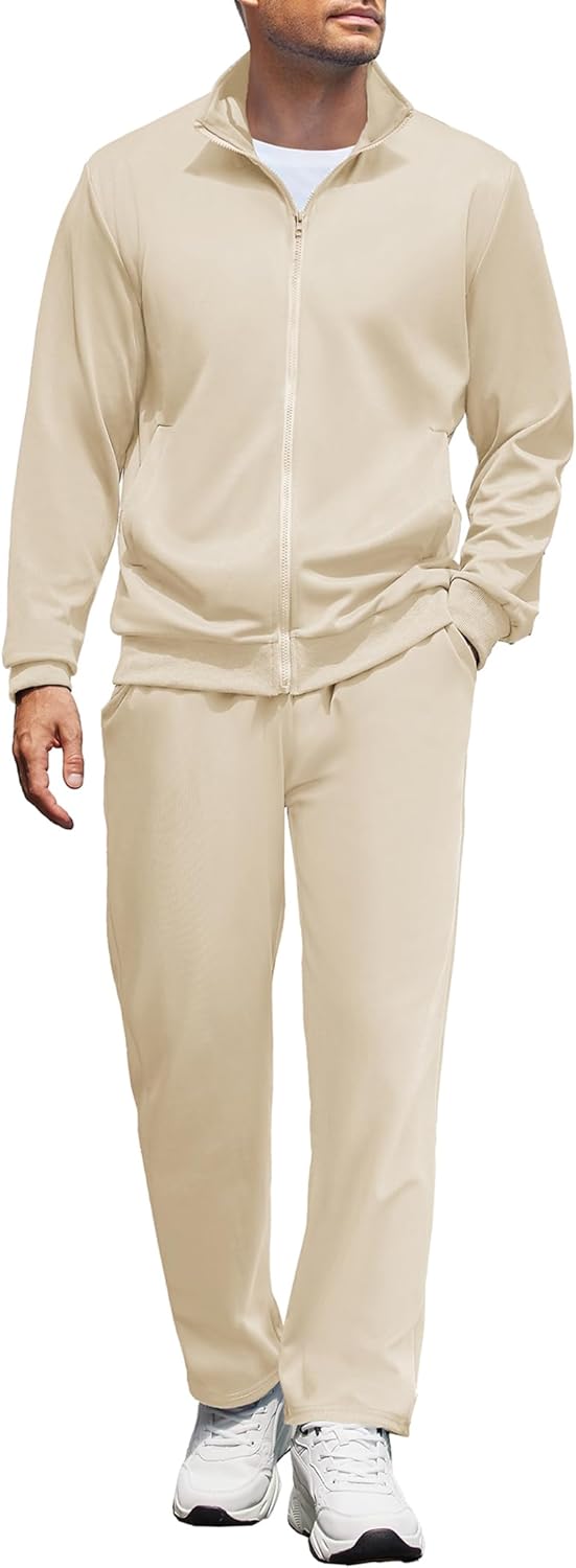 Men's Tracksuits Casual Sweatsuit Full Zip Athletic Jogging Set