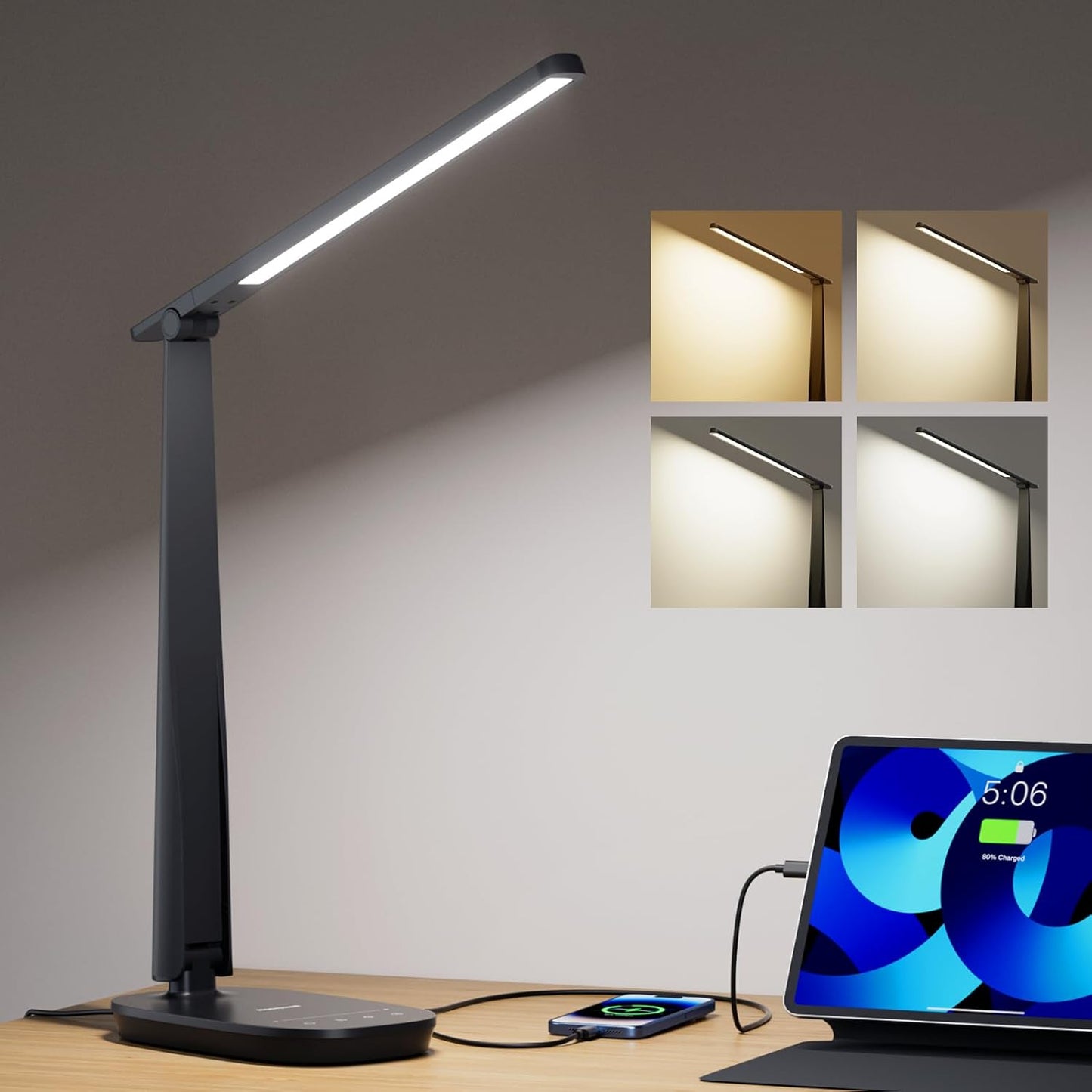 HONEYWELL Dimmable Desk Lamp with Dual USB Charging