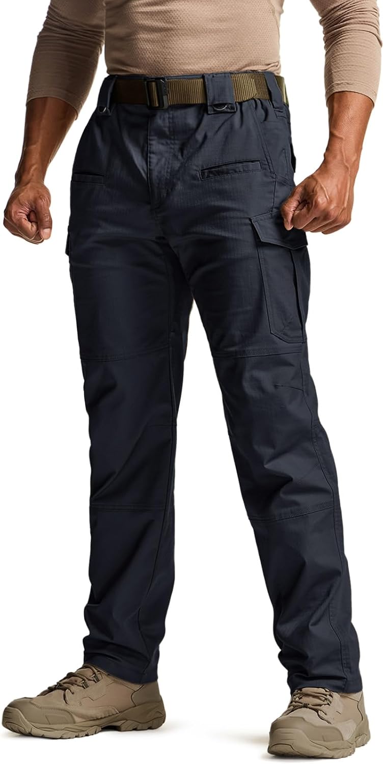CQR Men's Flex Stretch Tactical Pants for Outdoor Activities